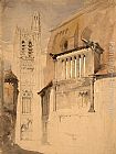 Tower Paintings - Tower of the Cathedral at Sens by John Ruskin